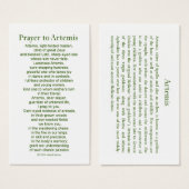 Artemis Prayer Card (Front & Back)