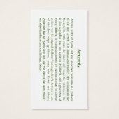Artemis Prayer Card (Back)