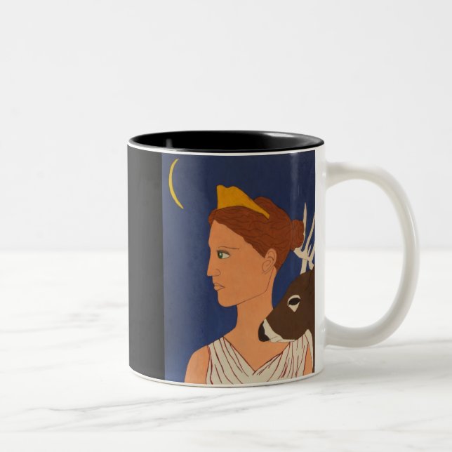 Artemis:  The Moon Goddess Two-Tone Coffee Mug (Right)
