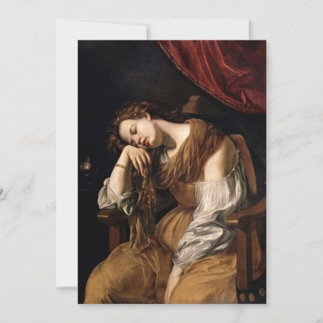 Artemisia Gentileschi - Repentant Mary Magdalene Invitation (Front)