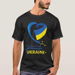 Artemivsk Ukraine National Flag Heart Emblem Crest T-Shirt
