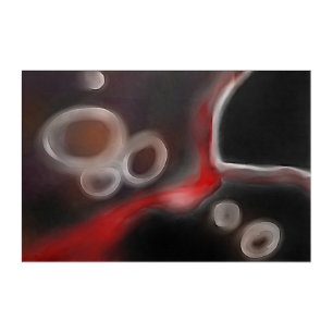Arterial Motif: Abstract Black, White & Red Acrylic Print