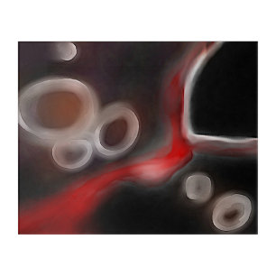 Arterial Motif: Abstract Black, White & Red Acrylic Print