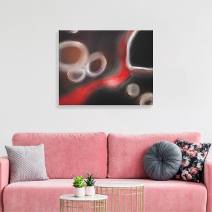 Arterial Motif: Abstract Black, White & Red Canvas Print