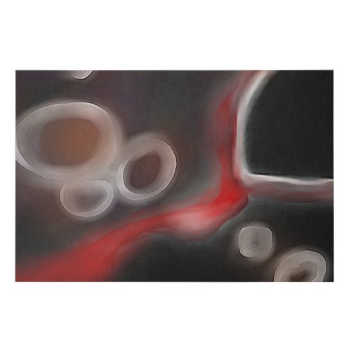 Arterial Motif Abstract Black White  Red Faux Canvas Print