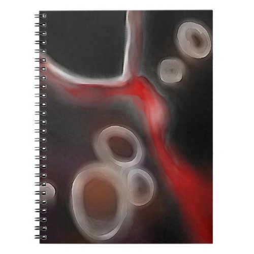 Arterial Motif Abstract Black White  Red Notebook