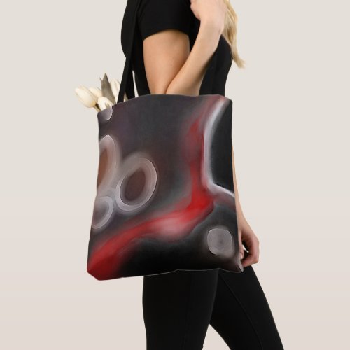 Arterial Motif Abstract Black White  Red Tote Bag