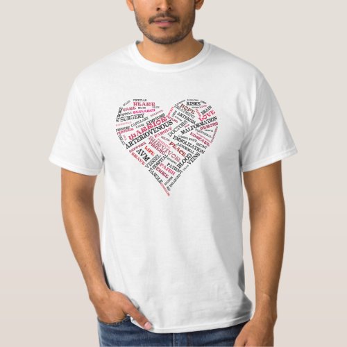 Arteriovenous Malformation Word Heart Shirt