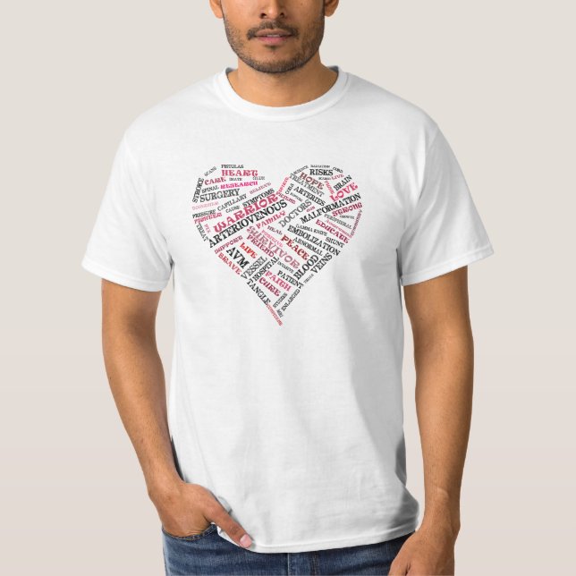 Arteriovenous Malformation Word Heart Shirt (Front)
