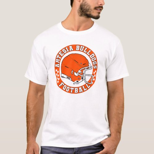 Artesia Bulldogs Football Roundel T_shirt