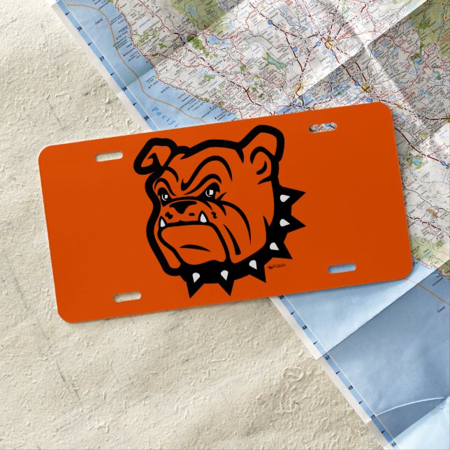 Artesia Bulldogs Logo Head License Plate (In Situ)