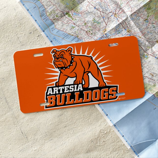 Artesia Bulldogs Logo License Plate (In Situ)
