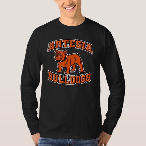 Artesia Bulldogs Orange Dog T_shirt