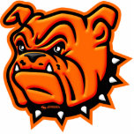 Artesia Bulldogs Pin Statuette<br><div class="desc">Orange and black Artesia Bulldogs acrylic pin featuring cut-out Bulldog with metal pin-back. (Anytime this Bulldog is seen without my Skyrider Designs copyright,  it is stolen artwork)</div>