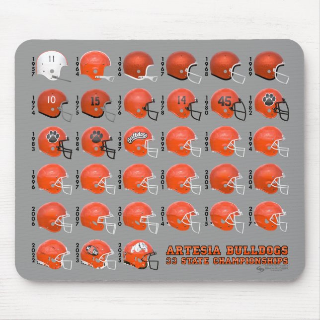 Artesia Bulldogs State Champs Helmet Mousepad (Front)