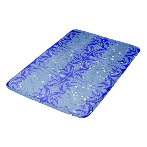 Artful Abstract Sea Dolphin  Bath Mat