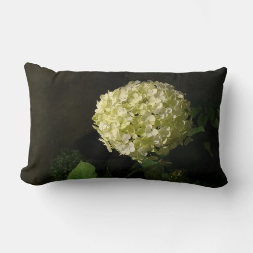 Artful Annabelle Hydrangea Bloom Lumbar Pillow