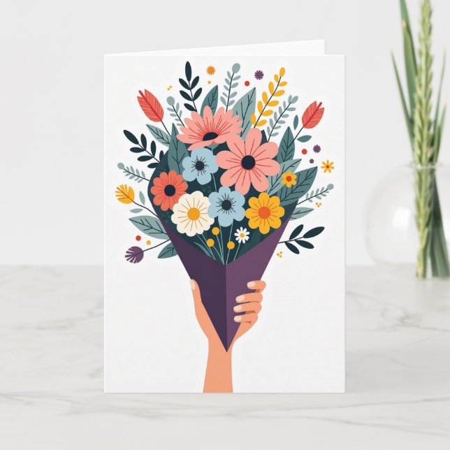 Artful Birthday Bouquet Card (Front)