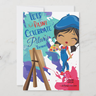 Artful Birthday Invitation Card