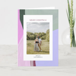 Artful Christmas Holiday Photo Greeting Card