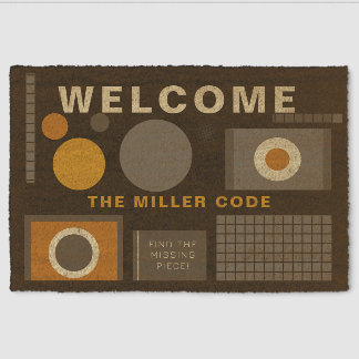 Artful Code, modern, humorous, individual geometry Fiber Doormat