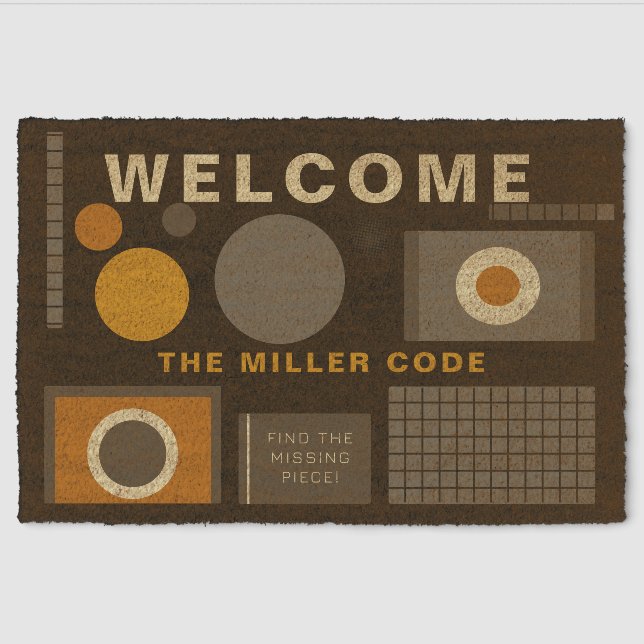 Artful Code, modern, humorous, individual geometry Fiber Doormat (Front)