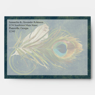 Artful Detail Peacock Feather Envelopes