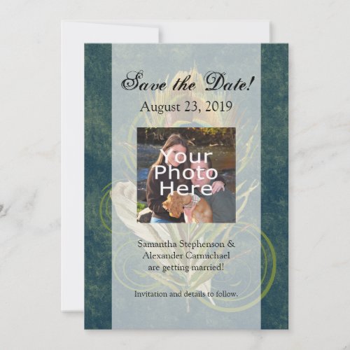 Artful Detail Peacock Wedding 5x7 Save the Date