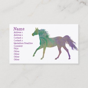 Artful Horse In Purple Business Card by businesscardsforyou at Zazzle