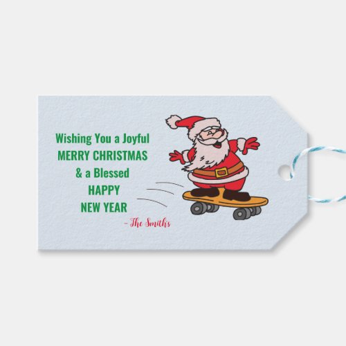 Artful Merry Christmas Happy New Year Gift Tags