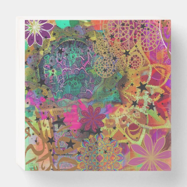 Artful Muslim Wooden Box Sign (Front Horizontal)