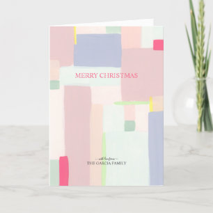 Artful Pastel Merry Christmas Holiday Greeting