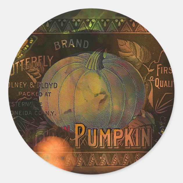 Artful Pumpkins Thanksgiving Classic Round Sticker