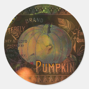 Artful Pumpkins Thanksgiving Classic Round Sticker