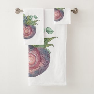 Artful Shell Personalized  Bath Towels