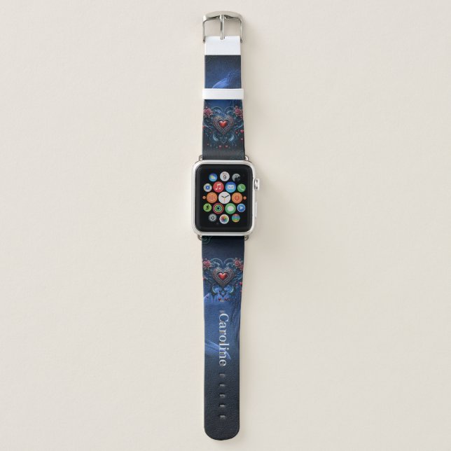 Artfully designed gothic heart  apple watch band (Front)