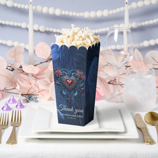Artfully designed gothic heart  favor boxes (Wedding)