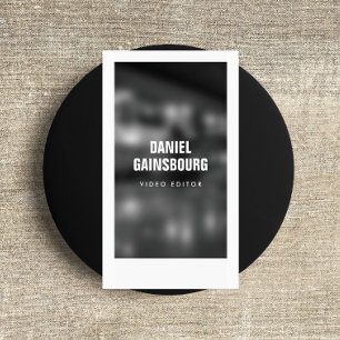 Artfully Framed Photographer, Video Black/White Business Card