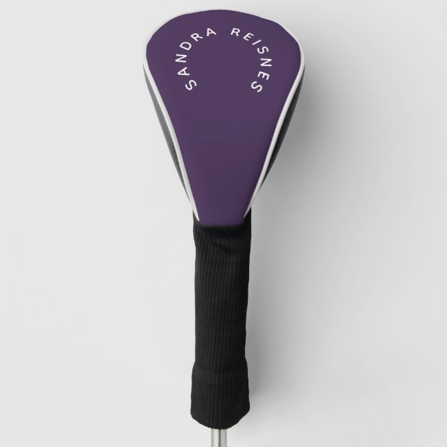 Artfully Personalized Purple Golf Head Cover (Front)