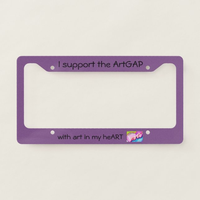 ArtGAP License Plate Frame - Purple (Front)