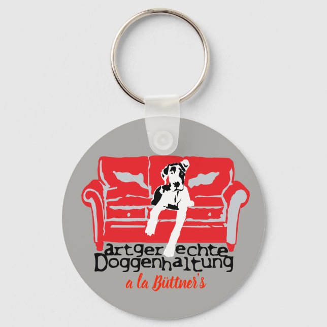 Artgerechte Doggenhaltung personalisiert Keychain (Front)