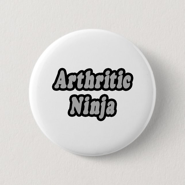 Arthritic Ninja Pinback Button (Front)