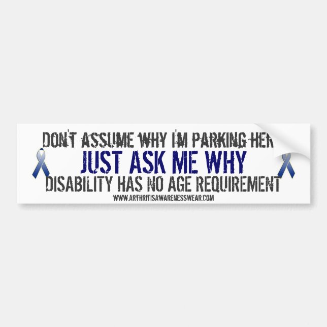 Arthritis Awareness bumper sticker (Front)