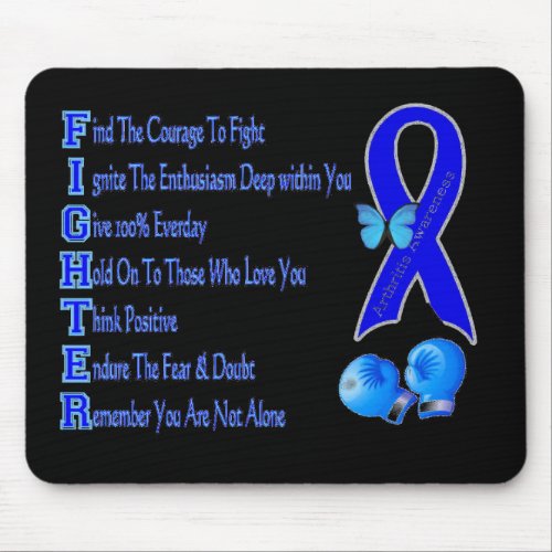 Arthritis Awareness Fighter Ribbon Mouse Pad