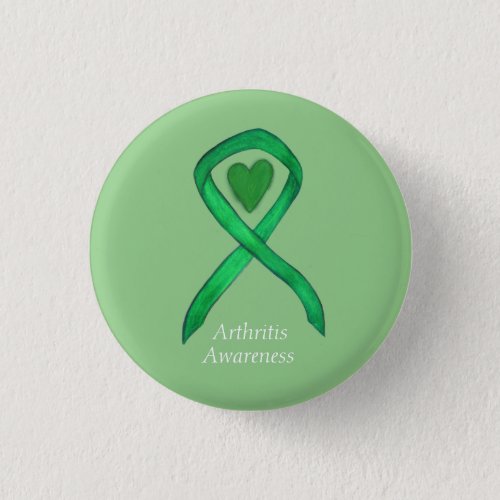 Arthritis Awareness Green Ribbon Custom Pin
