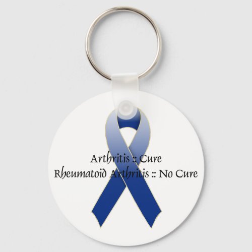 Arthritis Blue Ribbon Awareness Design 4 Keychain