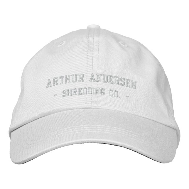 Arthur Andersen, - Shredding Co. - Embroidered Baseball Cap (Front)