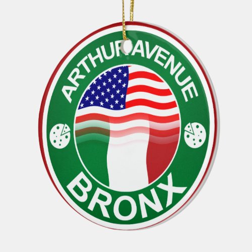 Arthur Ave Bronx Italian American Ceramic Ornament