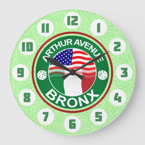 Arthur Ave Bronx Italian American Large Clock