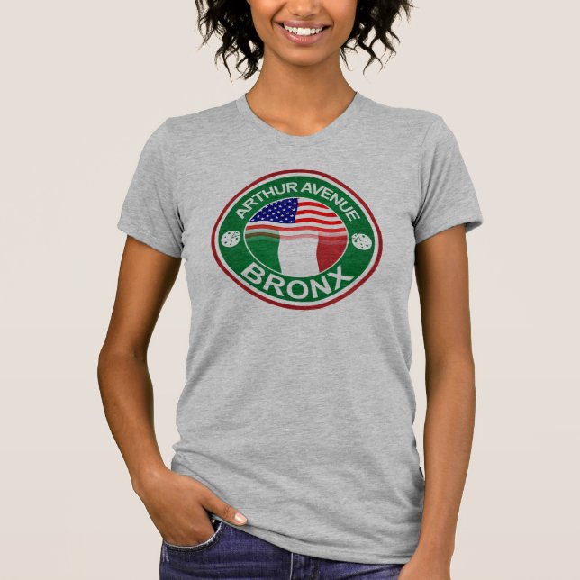 Arthur Ave Bronx Italian American T-Shirt (Front)